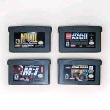 Game Boy Advance GBA 4 Game Lot Star Wars Lego Pitfall Mission Impossible