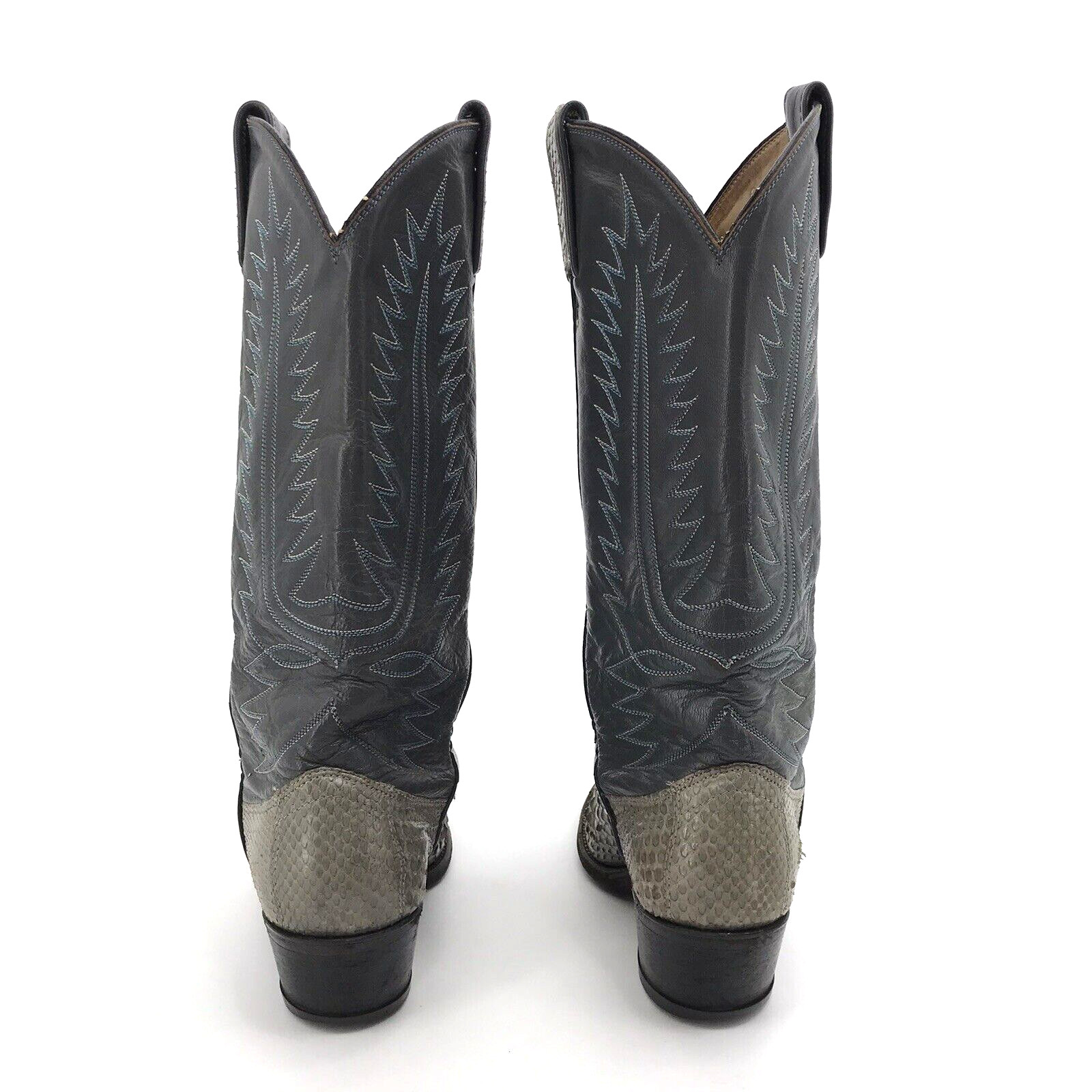 Vintage Dan Post Gray Python Snake Skin Exotic Co… - image 8