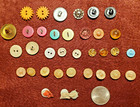 ANTIQUE VICTORIAN ERA BUTTONS, LOT of 35 & PORCELAIN CUP- COLLECTION, CELLULOID — photo 6