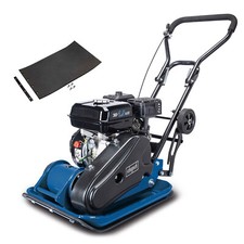 Rüttelplatte Benzin HP1400S Scheppach - 50kg | 13 kN 2PS | Gummimatte & Fahrwerk