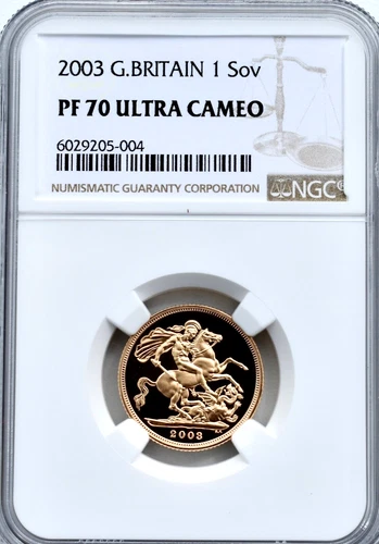 2003 Gold Proof Sovereign NGC PF70 Great Britain Royal Mint