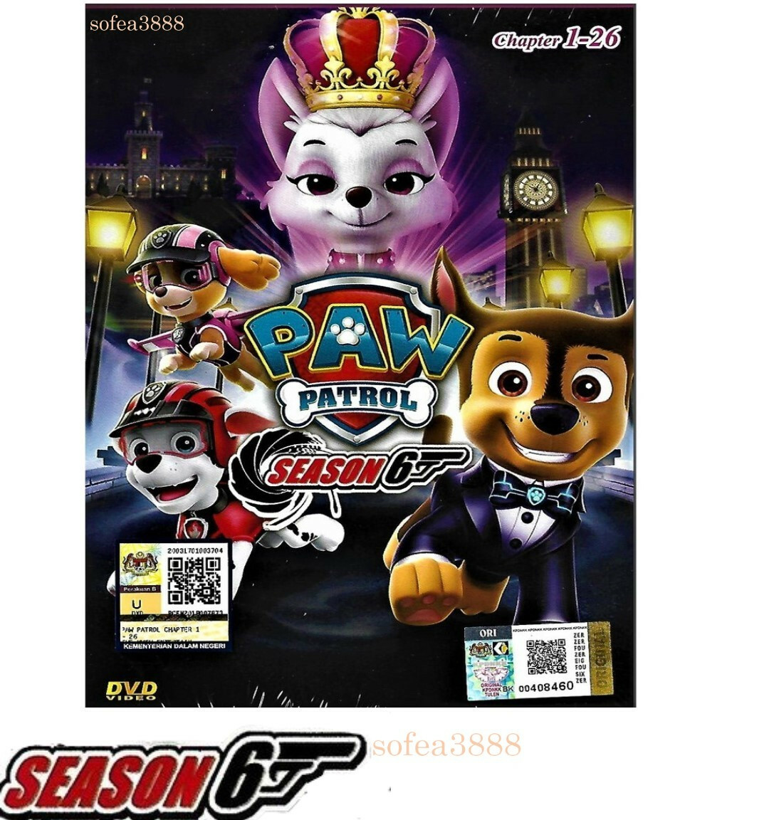 DVD Anime PAW PATROL Complete Series Season 6 (VOL. 1-26 End