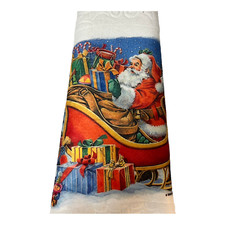 Vtg Santa Workshop Santas Best Christmas Tree Skirt Table Cover 42โ Made In USA