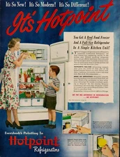 1948 HotPoint Refrigerators Kitchen Freezer Vintage Old Print Ad Single Unit
