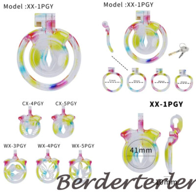 2024 New Mini Male Chastity Lock Sissy Abstinence Binders Cage with 4 Size Rings