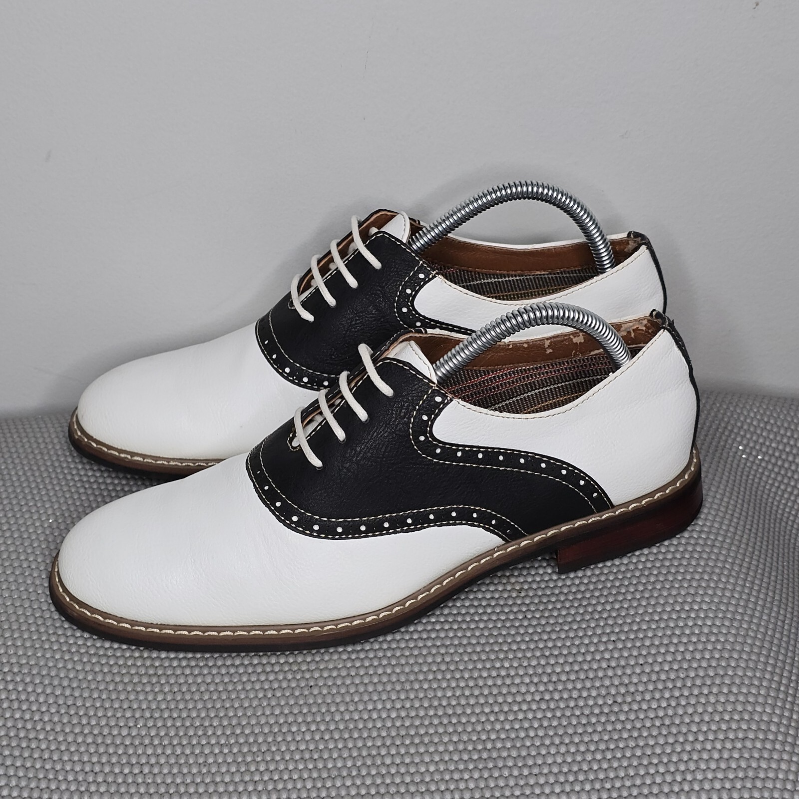 SAOLA Scarpe eleganti derby uomo Ferro Aldo bicolore bianco e nero taglia 6 5 uomo