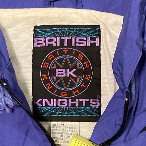 Vtg BK British Knights 90’s Track 1/2 Zip Jacket Men’s Size Black and Blue Med - Picture 8 of 8