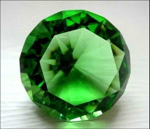 200mm Huge Green Crystal Diamond Paperweight Wedding Centerpieces Gifts - Picture 4 of 5