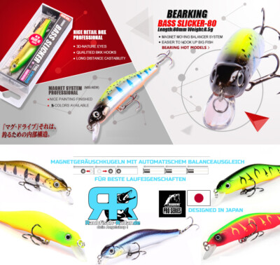 Bass Slicker Wobbler 8cm 8.5g mit Magnetsystem für Barsch, Hecht und Zander NEU!