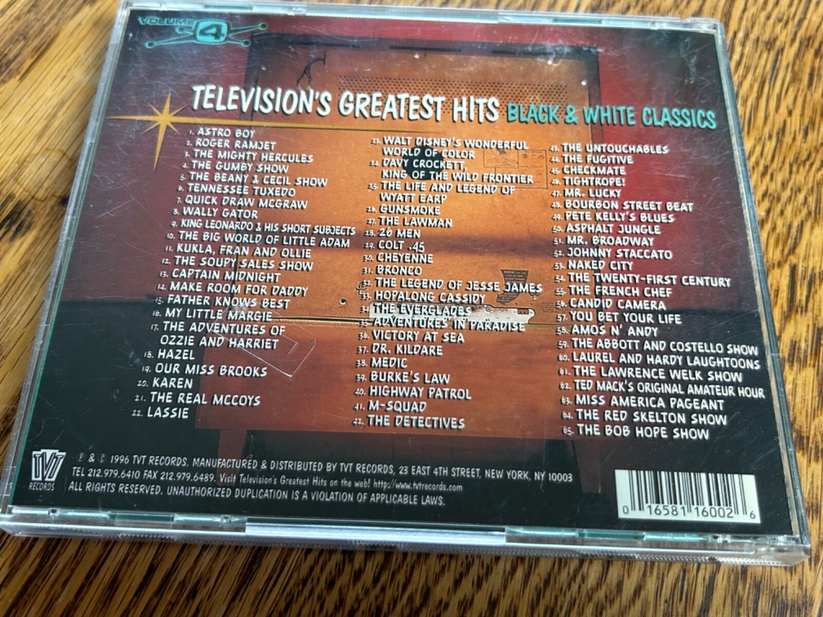 Televisions Greatest Hits Vol. 4 Black & White Classics (TVT RECORDS