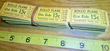 original Vintage Lot 100 15c Rollo Plane tickets Riverview Park Chicago Illinois