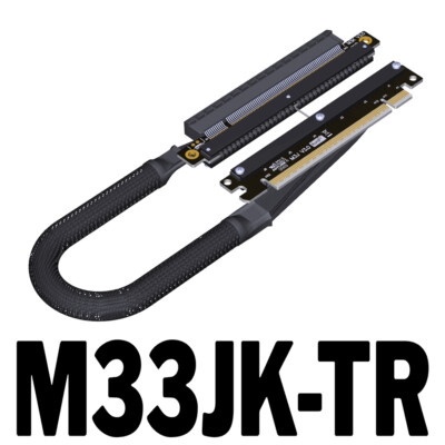 ADT-Link PCIe 4.0 x16 Riser Cable Cord Double reverse side bend Extension Cable