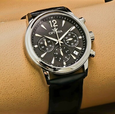 Swiss Made Chronograph Optima  Ronda Swiss Quartzwerk  16 Monate Garantie