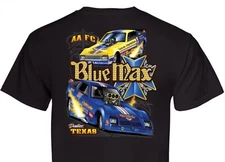 Blue Max 2 Car AA/FC (155) MENS Black T-SHIRT 100% COTTON DRAG RACING NHRA