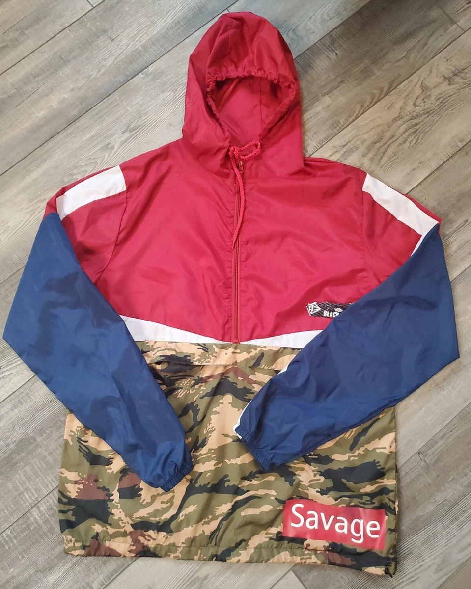 Blackjack 1999 USA Savage Windbreaker Jacket Pullover 1 2 Zip Size XL NWT