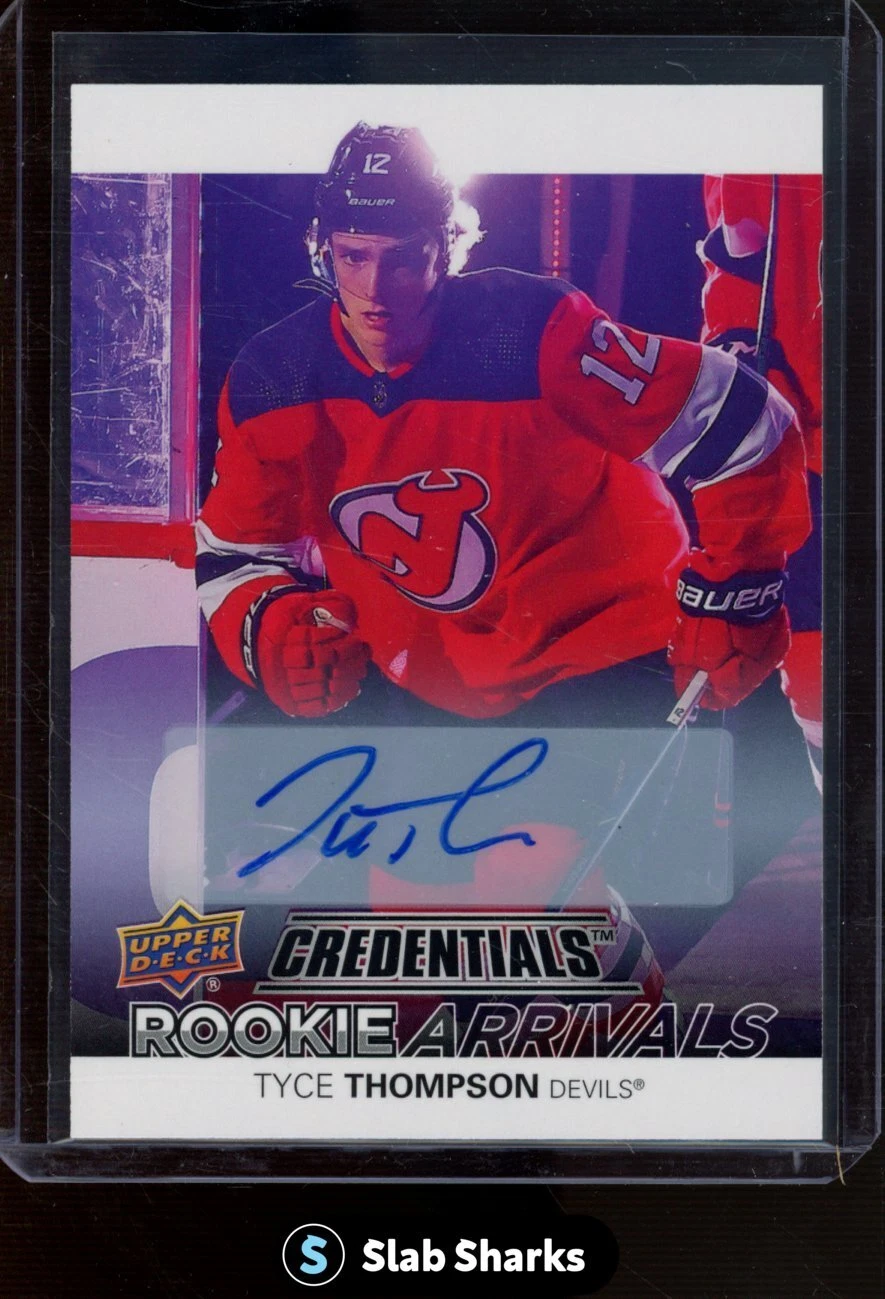 2021 UPPER DECK CREDENTIALS TYCE THOMPSON ROOKIE ARRIVALS AUTO