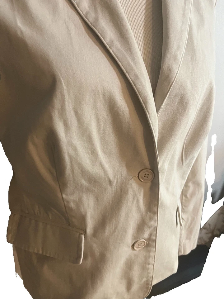 Blazer Concept K Mujer XL Y2K Chaqueta Retro Beige Algodón y Spandex Talla 44 Foto 2 de 4