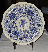 MASONS IRONSTONE BOW BELLS BLUE 10 1/2" DINNER PLATE FLOWERS & SCROLLS ENGLAND