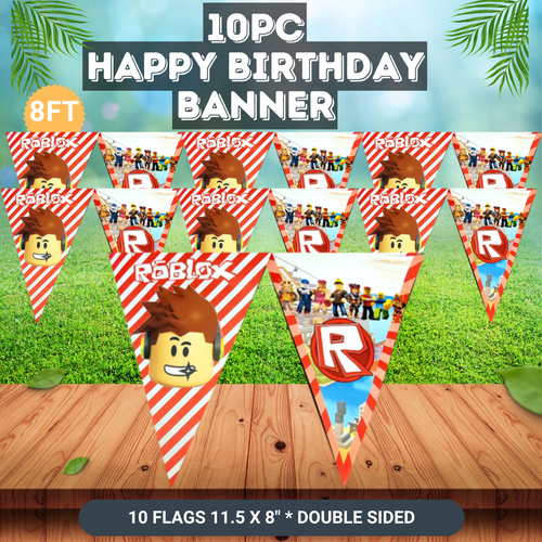 Party Supplies birthday decoration theme balloon topper banner roblox cupcake - Picture 4 of 79