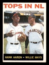1964 Topps Baseball #423 Tops In N.L. Aaron Mays VG/EX *e1