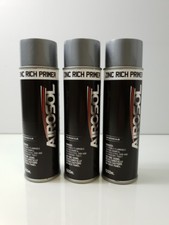 3 x 500ML Zinc Rich Grey Primer For Metal Bodywork and Alloy Wheel Paint Spray