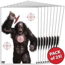 25 Paper Shooting Targets for Gun Range Rifle Pistol Firearms 3D Bigfoot 23x35