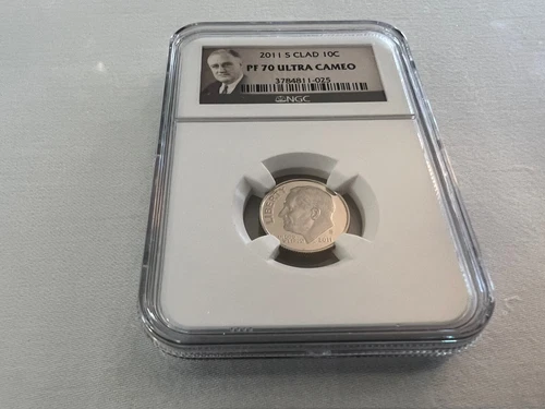 2011-S CLAD ROOSEVELT DIME NGC PF70 U.C. "PORTRAIT LABEL "TOP POP" 