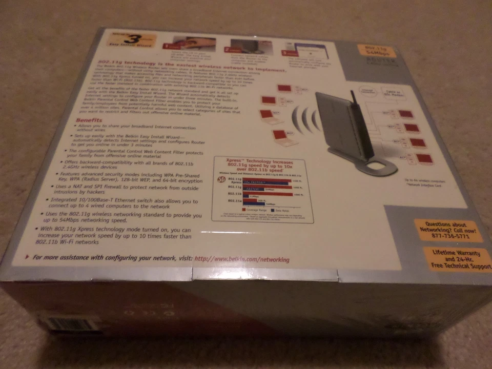 Belkin F5D7230-4 54 Mbps 4-Port 10/100 Wireless G Router - NEW - Image 4 of 4