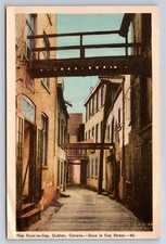 Rue Sous-le-Cap Quebec Canada Street Scene Vintage Postcard c1910s