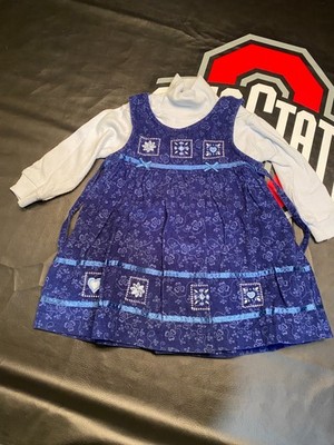 Girls Samara Blue Dress with Flowers Size 3T