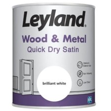 Leyland Wood & Metal Quick Dry Satin, Brilliant White, 750ml