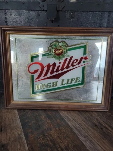 Vintage Miller High Life Mirrored Beer Sign