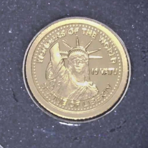 VANUATU 2014 "STATUE OF LIBERTY" PROOF 1/2 gram 14 Carat GOLD COIN