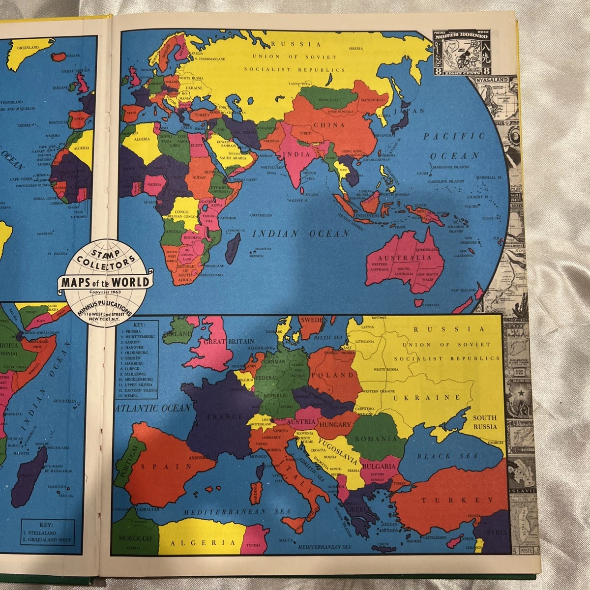 My First Stamp Album Vintage 1960 Minkus Publications Includes Over 125 Stamps