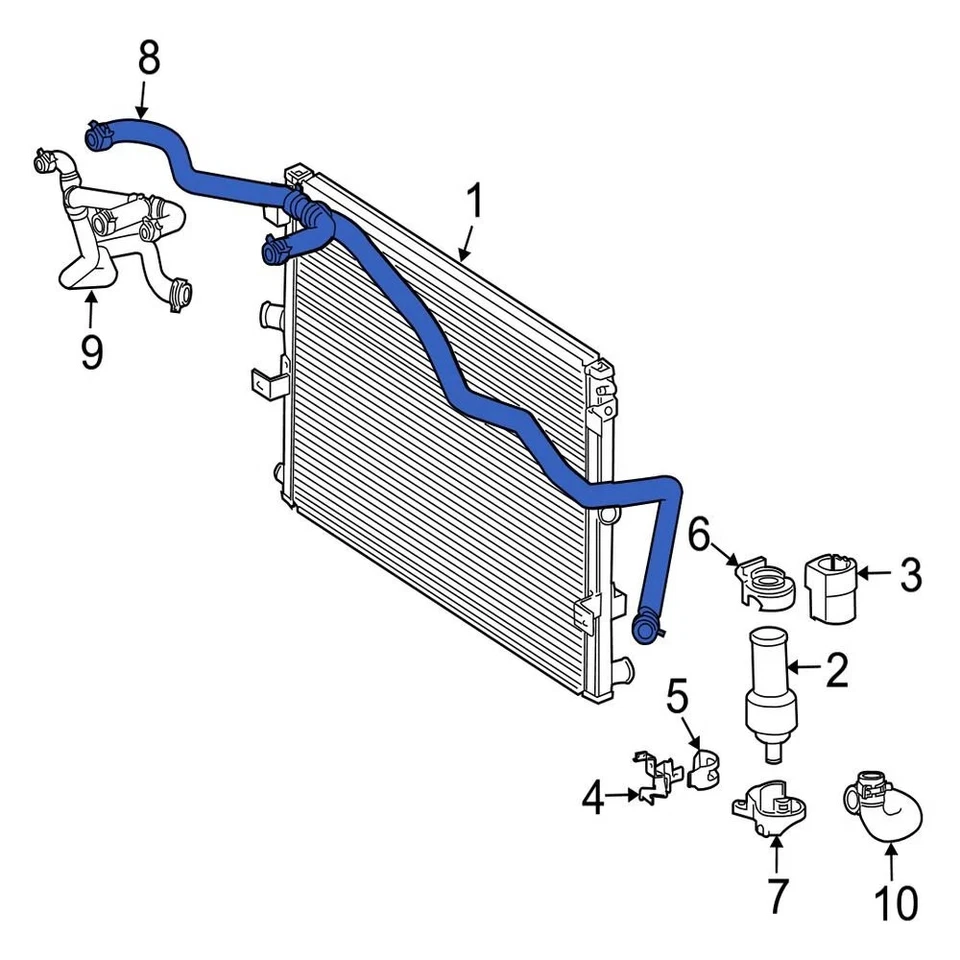 For Jaguar Super V8 2005 Jaguar C2C16212 Upper Radiator Coolant Hose - Изображение 2 из 4