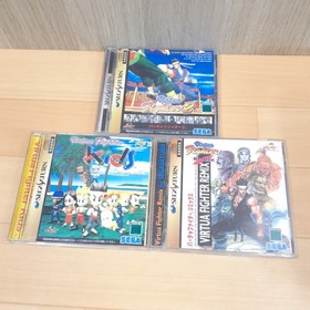 Japanese Sega Saturn White Console Bundle with 6 Games Tested Virtua Fighter