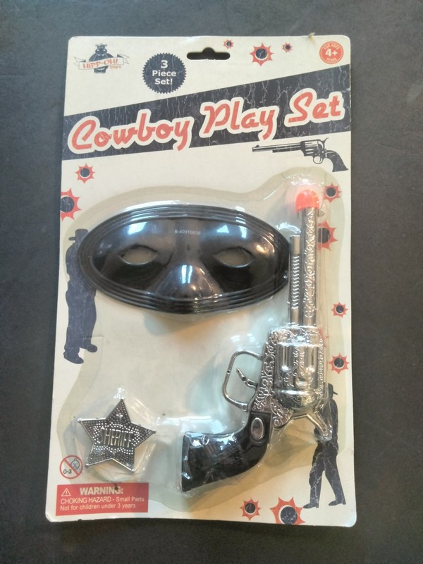 ©2010 Lone Ranger Style 3-piece Cowboy Play Set by Hippo-Oh! Toys NOS