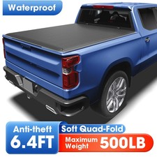 4 Fold 6.4ft Bed Soft Tonneau Cover For 2003-2026 Dodge Ram 1500 2500 3500 Truck