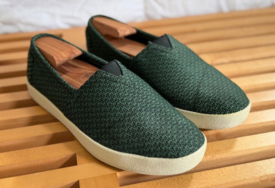 Toms Avalon Slip On Teal Geometric Mens 9.5 Casual Canvas Shoes Comfort