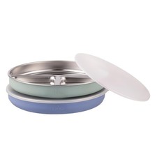 Stainless Steel Divided Plates w/ Silicone Sleeve Lid Baby, Toddler, Kids