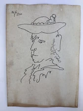 Pablo Picasso COA Art Painting Original Drawing Vintage Paper Signed