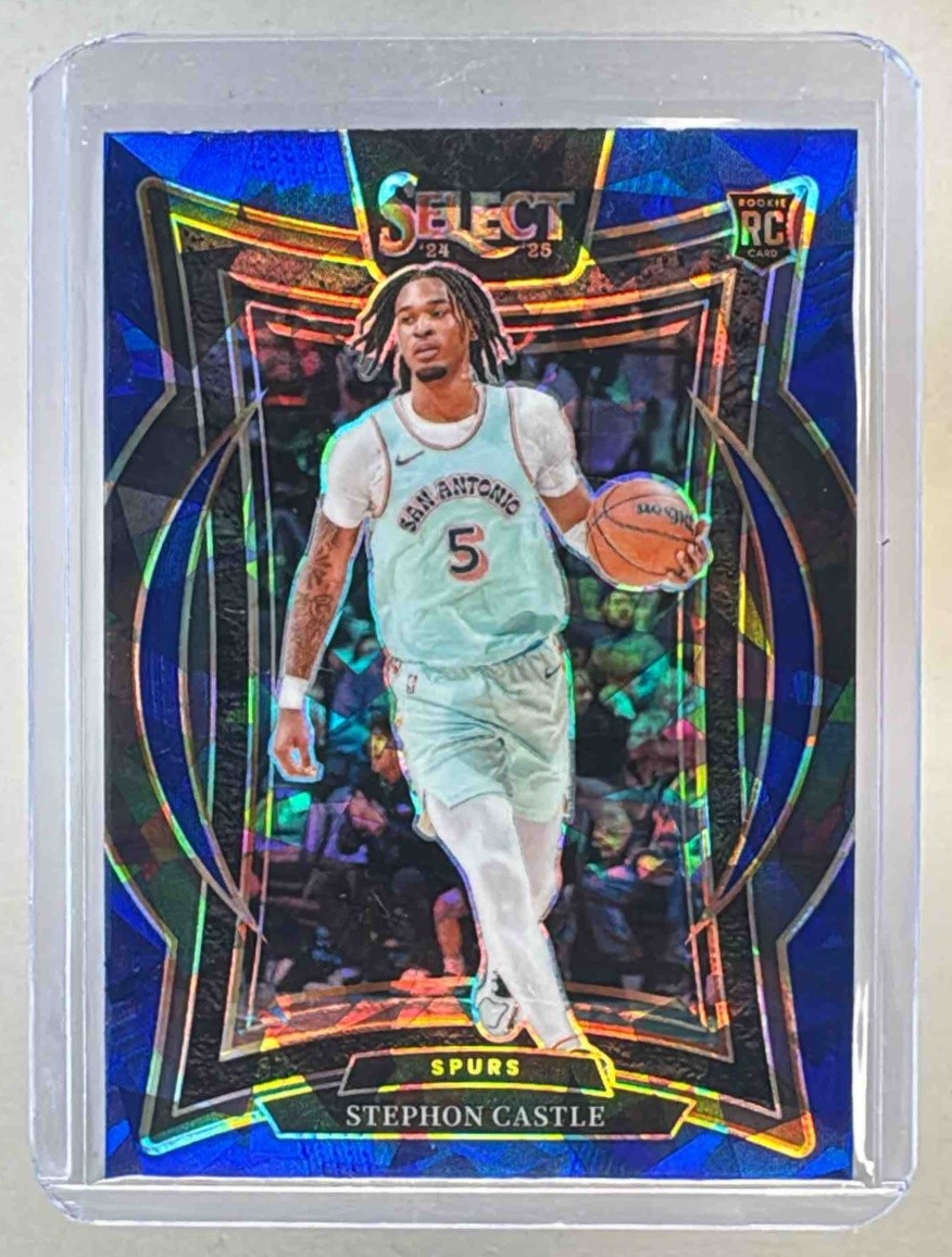 Stephon Castle 2024 Panini Select #72 Blue Cracked Ice Prizm Concourse Rookie RC