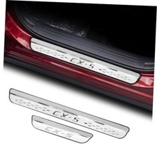 Steel Chrome Door Sill Protector for Mazda CX-5 2013-2025, Honeycomb-Pattern