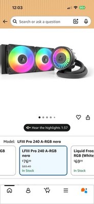 ARCTIC Liquid Freezer III Pro 240 A-RGB CPU Cooler, 240mm, Black, Universal
