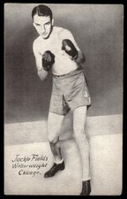 1929-30 Jackie Fields Boxing Exhibits Blue Postcard Back *PC1081