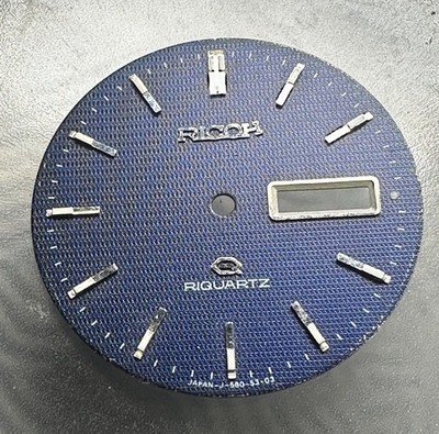 Rare Vintage Ricoh Watch Dial   Stunning Patterned Blue   Day & Date