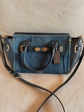 COACH Denim Leather 2WAY Handbag Shoulder Bag FROM JAPAN from Japan