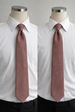 Calvin Klein Men’s 100% Silk Tie Burgundy Cream Geometric Classic Business Dress