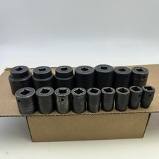Snap-on Tools 12 Dr 6 Pt Sae Shallow Impact Socket Set 16pc Usa 38 To 1-516 Snap-on Tools 12 Dr 6 Pt Sae Shallow Impact Socket Set 16pc Usa 38 To 1-516