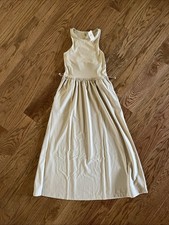 Lou & Grey Tan Sleeveless Dress Women’s Extra Small Cozy Athleisure Bungee Cord